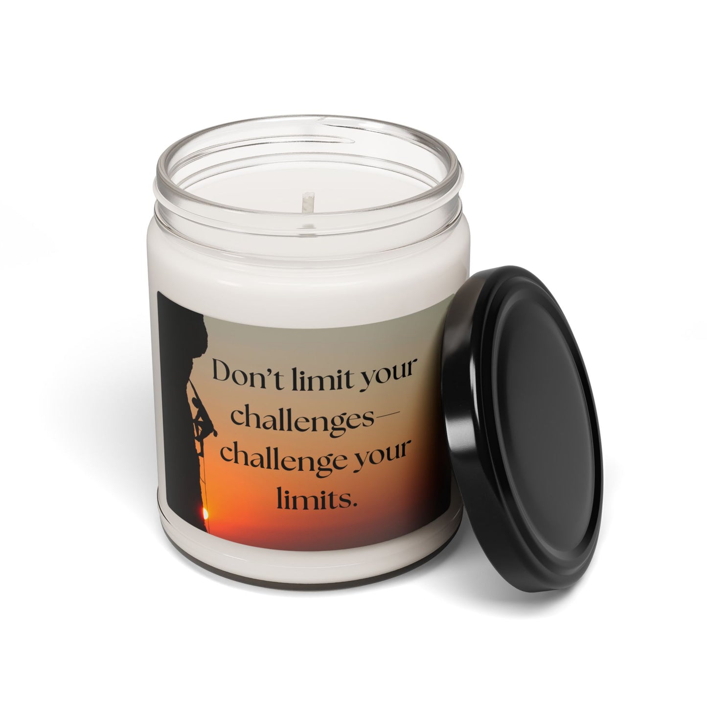 Motivational Scented Soy Candle - "Don’t limit your challenges—challenge your limits." - 9oz