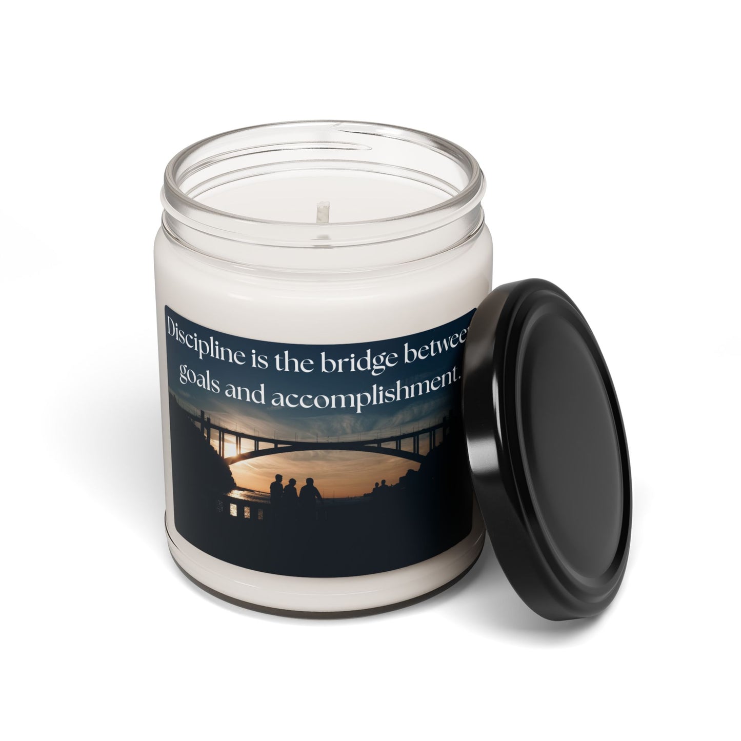 Inspirational Scented Soy Candle - "Discipline is the bridge between goals and accomplishment." - 9oz