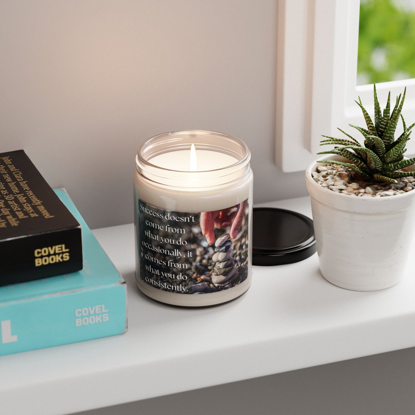 Motivational Scented Soy Candle - 9oz Inspiring Quote for Mindfulness and Relaxation
