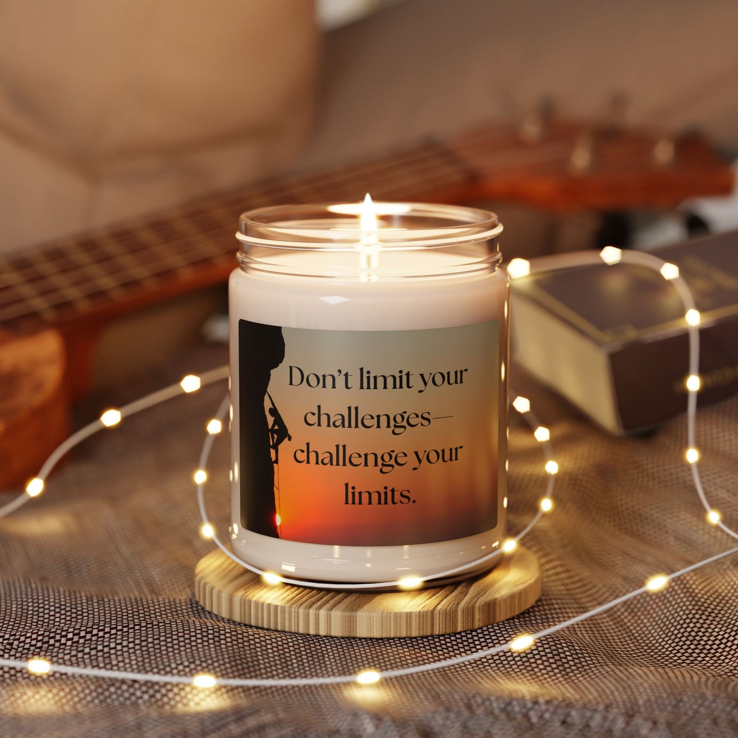 Motivational Scented Soy Candle - "Don’t limit your challenges—challenge your limits." - 9oz