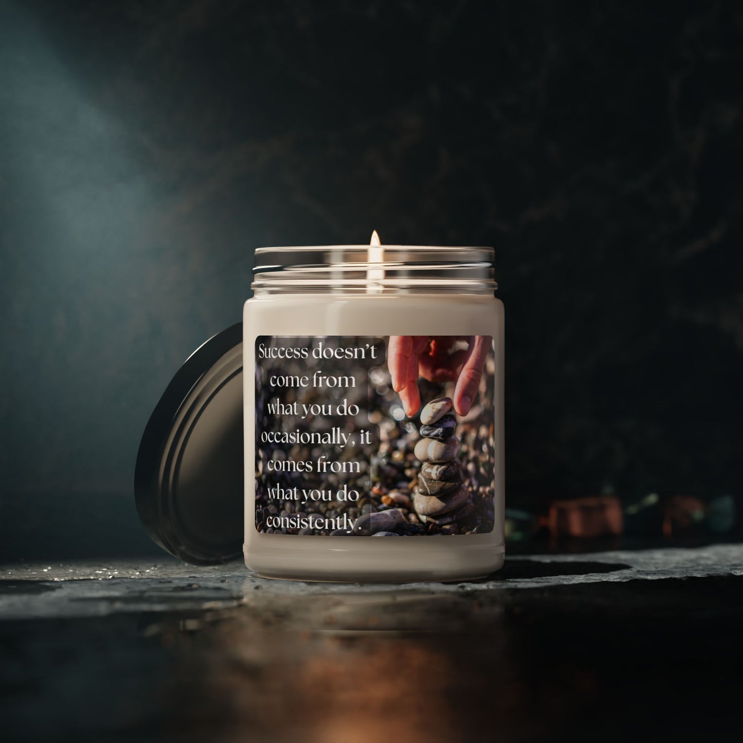 Motivational Scented Soy Candle - 9oz Inspiring Quote for Mindfulness and Relaxation