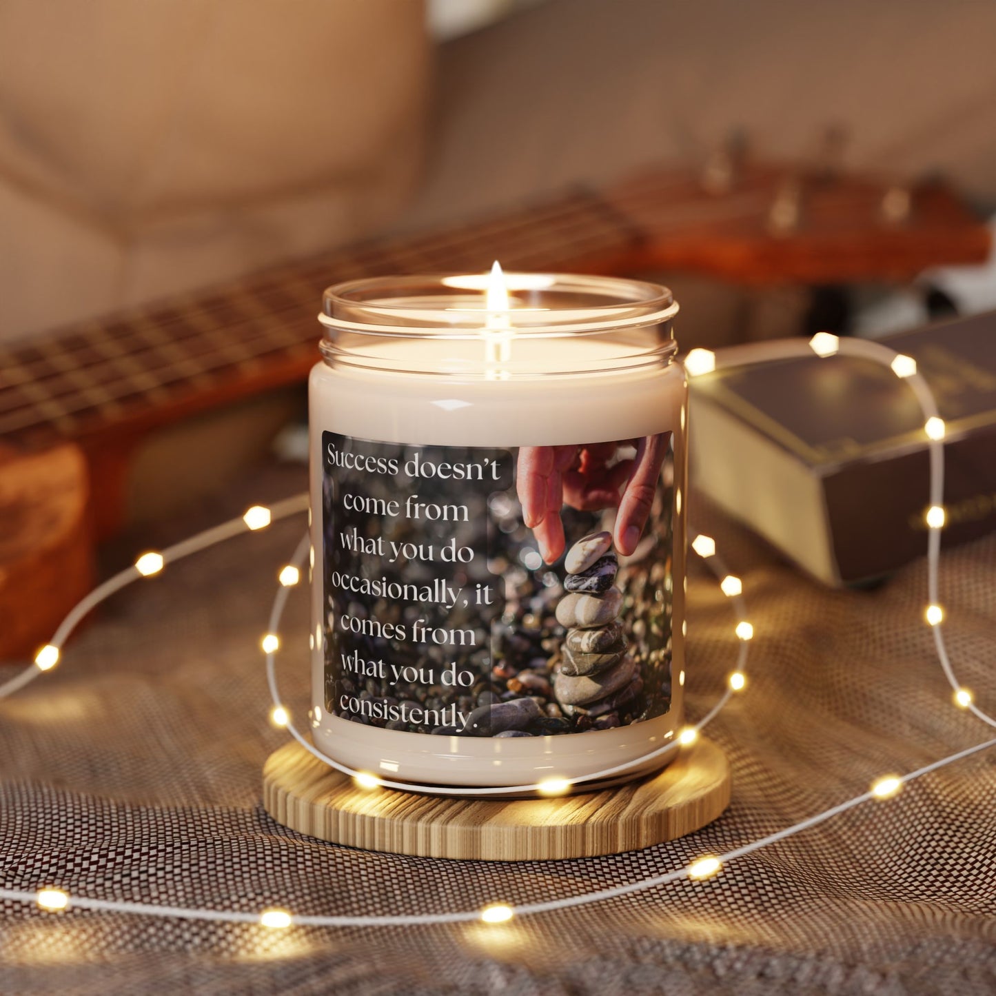 Motivational Scented Soy Candle - 9oz Inspiring Quote for Mindfulness and Relaxation