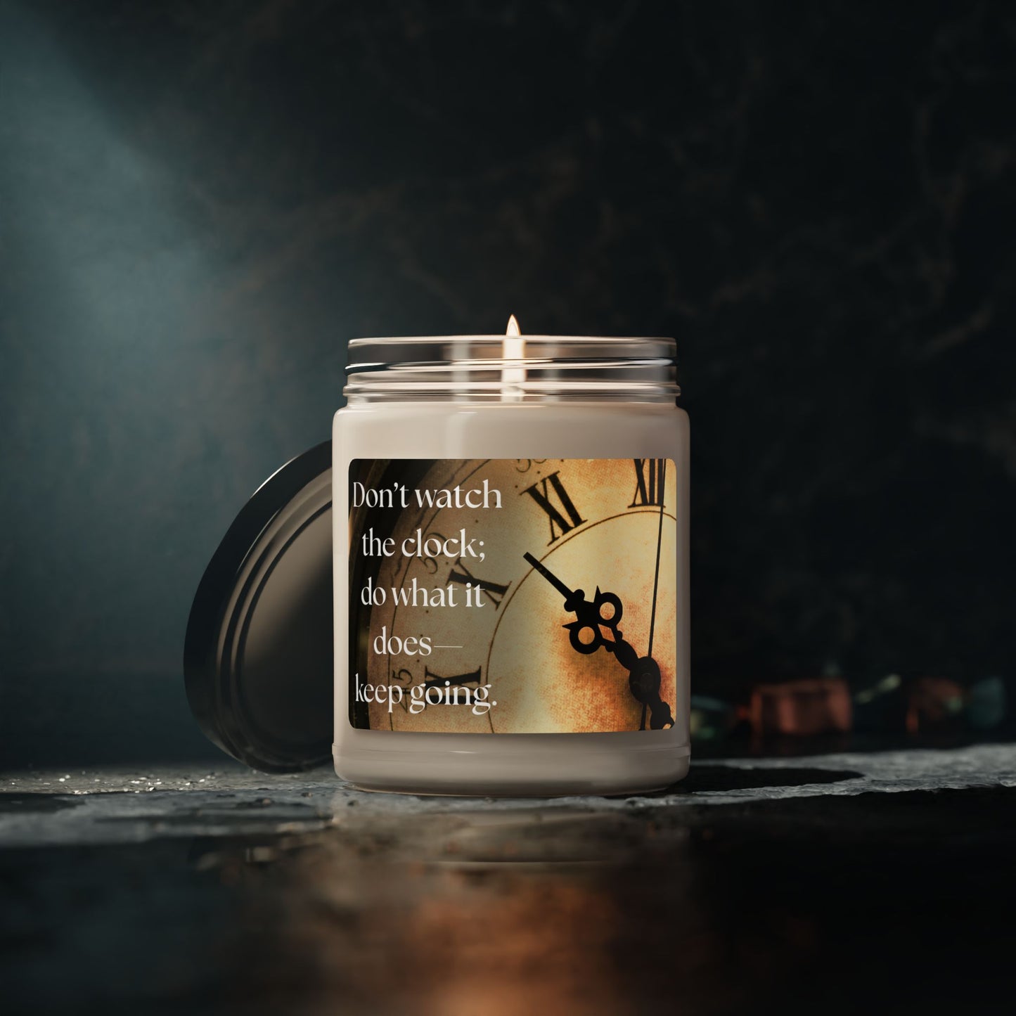 Inspirational Scented Soy Candle - "Don't Watch the Clock" - 9oz